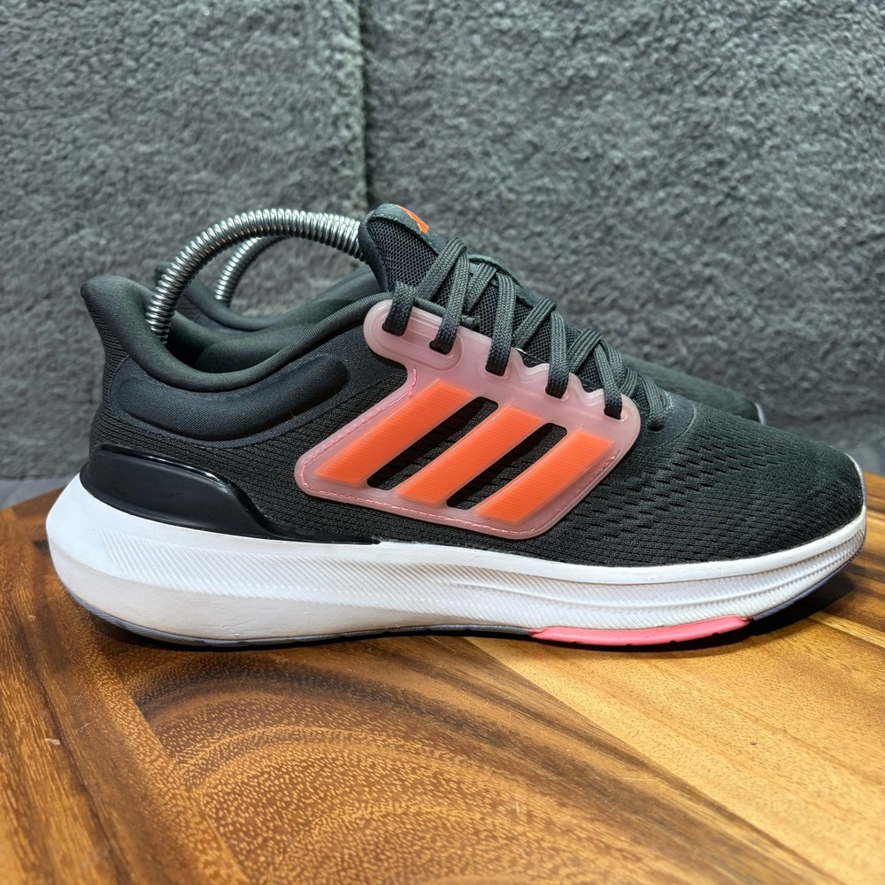 Adidas EQ21 Run Womens 7 Running Shoes Black Solar Red HO3687‎ Bounce Sneakers